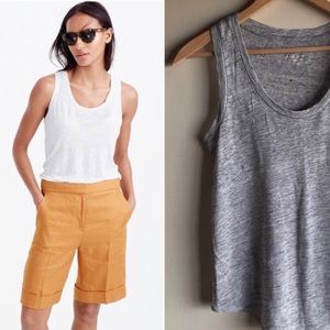 J. Crew Heather Grey Linen Tank Top
